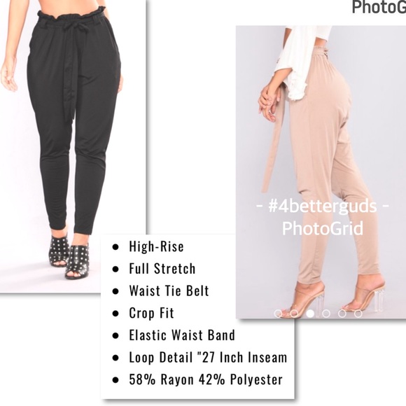 New FashionNova Finders Keepers Tie Waist Cropped Pants Coco Tan Size 1X 14 16 - Picture 15 of 16